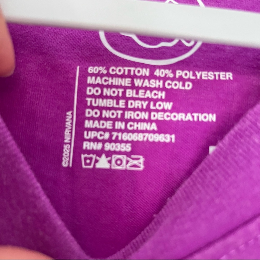 - NIRVANA Purple Tee with Colorful Smiley Design - Picture 4 of 7